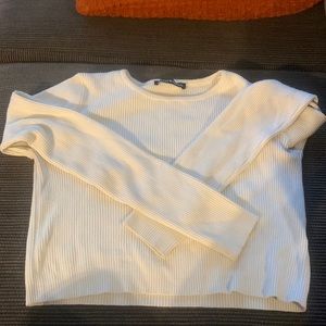 White long sleeve sweater cropped. really cute!!